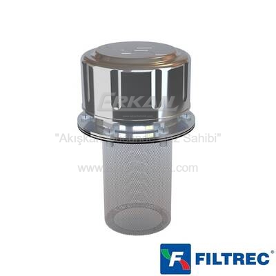 Filtrec - Hidrolik Flanşlı Krom Kaplı Çelik Tank Kapağı ve Hava Filtresi - 1